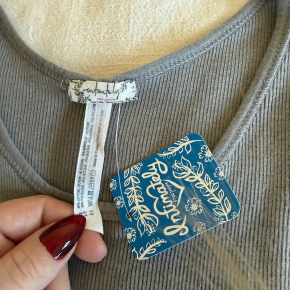 Free People Gray Ribbed Tank - Picture 2 of 4